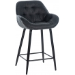 Barová židle Gibson ~ látka, kovové nohy černé - Tmavě šedá