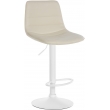 Barová židle Lex - koženka, bílý rám - krémová