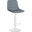 Barová židle Lex - koženka, bílý rám - šedá