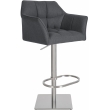 Barová židle Damaso E - filc, nerez rám - Šedá