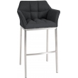 Barová židle Damaso E - filc, nerez 4-nohý rám - Antracit