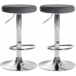 2x Barová židle Ponte - samet, chrom rám - Tmavě šedá