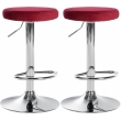 2x Barová židle Ponte - samet, chrom- Červená