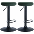2x Barová židle Ponte - samet, černý rám - Zelená