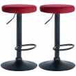 2x Barová židle Ponte - samet, černá- Červená