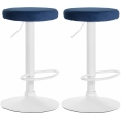 2x Barová židle Ponte - samet, bílý rám - Modrá