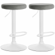 2x Barová židle Ponte - samet, bílý rám - Šedá