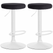 2x Barová židle Ponte - samet, bílý rám - Černá