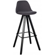 Barová židle Corbin Square - látka, černý rám - tmavě šedá