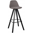 Barová židle Corbin Square - látka, černý rám - taupe