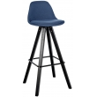 Barová židle Corbin Square - látka, černý rám - modrá