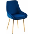 Jídelní židle Elmira - samet, zlatá - Tmavě modrá