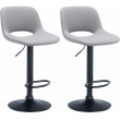 2x Barová židle Camden - koženka, černý rám - Šedá