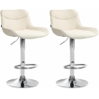 2x Barová židle Vonore - látka, chrom - Krémová