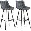 2x Barová židle Dartford - samet - Tmavě šedá