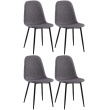 4x Židle Giverny látka - tmavě šedá