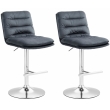 2x Barová židle Damar - samet, chrom rám - tmavě šedá