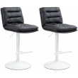 2x Barová židle Damar koženka, bílý rám - černá