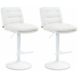 2x Barová židle Damar - koženka, bílý rám - bílá