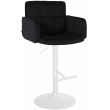 Barová židle Los Angeles - samet, bílý rám - černá