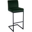 Barová židle Hopewell B - samet, černý rám - zelená