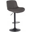 Barová židle Solon - látka, černý rám - tmavě šedá