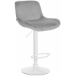 Barová židle Solon - samet, bílý rám - šedá