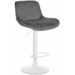 Barová židle Solon - samet, bílý rám - tmavě šedá