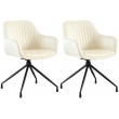 Set 2 jídelních židlí Welby samet - krémová