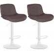 2x Barová židle Solon - látka, bílý rám- tmavě hnědá