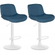 2x Barová židle Solon - látka, bílý rám- modrá