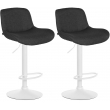 2x Barová židle Solon - samet, bílý rám- černá