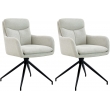 Set 2 jídelních židlí Somers - látka - krémová