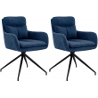 Set 2 jídelních židlí Somers - látka - modrá