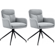 Set 2 jídelních židlí Somers - látka - světle šedá
