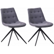 Set 2 jídelních židlí Merna - látka - tmavě šedá