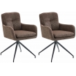 Set 2 jídelních židlí Pickett - látka - hnědá