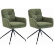Set 2 jídelních židlí Pickett - látka - zelená