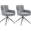Set 2 jídelních židlí Pickett - látka - šedá