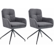 Set 2 jídelních židlí Pickett - látka - tmavě šedá