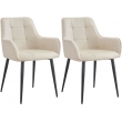 Set 2 jídelních židlí Ferndale samet - krémová