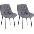 Set 2 jídelních židlí Wallace samet - tmavě šedá