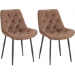 Set 2 jídelních židlí Wallace samet - hnědá