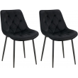Set 2 jídelních židlí Wallace samet - černá