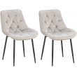 Set 2 jídelních židlí Wallace samet - šedá