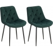 Set 2 jídelních židlí Wallace samet - zelená