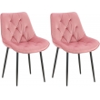 Set 2 jídelních židlí Wallace samet - růžová