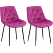 Set 2 jídelních židlí Wallace samet - fialová