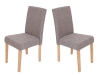Jídelní židle Litta šedá látka (SET 2 ks) - Světle hnědá
