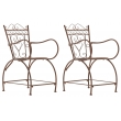 Kovová židle Sheela s područkami (SET 2 ks) - Hnědá antik